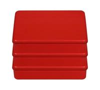 BIUDECO 3 pièces Boîtes de Rangement Métalliques Rectangulaires avec Couvercle Boîte Cadeau Vide Rouge Multifonction pour Bijoux et Bonbons