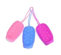 BIUDECO 3 Pièces Brosse de Bain Silicone Double Face Lot pour Peau Sensible Exfoliation Douce Sèche-rapide avec Corde de Suspension Nettoyage Complet Du Corps