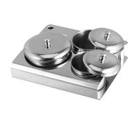 BIUDECO 3 pièces Manicures Nail Liquid Powder Cups Stainless Steel Compact Transparent Liquid Container For Acrylic Nails