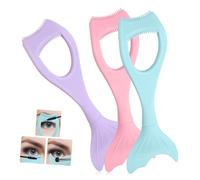 BIUDECO 3 pièces Mascara Shield Set Silicone Multifuntionnel Forme de Sirène avec Peigne à Cils et Protection Maquillage Yeux pour Application Précise et Naturelle