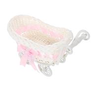 BIUDECO 3 Pièces Paniers tissés de fête offrespet panier de landau en osier pour bébé verser voiture panier rangement panier de rangement panier de service corbeille de fruits secs pp rose