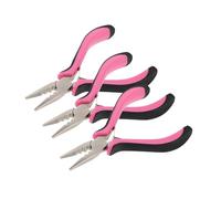 BIUDECO 3 Pièces Pince à Extensions de Cheveux Alliage Noire et Rose Outil Professionnel pour Micro-anneaux Clips Métalliques et Perles Kit pour Pose et Retrait sans Dommage