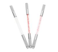 BIUDECO 3 pièces Stylo Sourcils Double-embout Cristal Manuel et Antirouille Alliage Aluminium Multifonction pour Maquillage Débutants et Tatouage Sourcils Couleurs Assorties