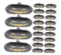 BIUDECO 30 Pièces Assiettes Papier Forme Citrouille pour Fête Halloween Plateau Snack et avec Design Citrouille Souriante pour Décorations et Automnaux