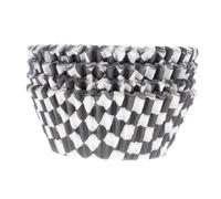 BIUDECO 300 pièces Lot de Caissettes à Cupcakes Papier Noir et Blanc à Carreaux Anti-huile Liners Polyvalents pour Muffins et Puddings Accessoires de Pâtisserie Jetables