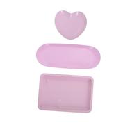 BIUDECO 3pièces Plateau De Rangement Inoxydable Forme De Cœur Ensemble Pour Outils De Nail Art Et Accessoires Organisateur Élégant Pour Salon De Manucure Et Maison