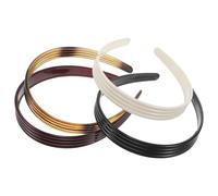 BIUDECO 4 Pièces Bandeau Fin à Dents Résine Résistante Serre-tête Étroit Rétro Rayé pour Femmes pour Cheveux Épais Maintien Antidérapant pour Usage Quotidien et Occasions Décontractées