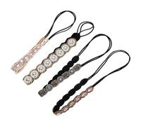BIUDECO 4 pièces Bandeaux Élastiques à Perles pour Femmes Accessoires Coiffure Élégants avec Strass Lot de Confortables et Antidérapants Adaptés pour Usage Quotidien