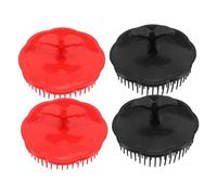 BIUDECO 4 pièces Brosse de Massage Du de Brosse Plastique Souple pour Lavage des Cheveux Exfoliation Douce et Soins Du pour Types de Cheveux