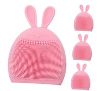 BIUDECO 4 pièces Brosse Nettoyante Visage Silicone Forme de Lapin Brosse à Main Exfoliante Douce et Élastique pour Nettoyage Profond et Massage Facial Teint Sain et Élastique