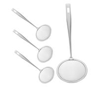 BIUDECO 4 pièces Cuillère Écumoire Acier Inoxydable Lot de Tamis à Mailles Fines avec Manche Long Résistant Chaleur pour Filtrer Huile Graisse et Mousse Outil de Cuisine Polyvalent pour