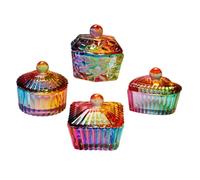 BIUDECO 4 pièces Lot de Coupelles Monomères Professionnelles Verre pour Nail Art Gobelets Décoratifs Épais pour Mélange de Vernis et Poudre Accessoires Manucure