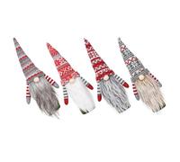 BIUDECO 4 Pièces Lot de Housses de Bouteille de Vin Tricot Rouge pour Noël Accessoires Décoratifs et Originaux pour Couvre Bouteilles Adorables et Festifs