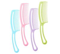 BIUDECO 4 pièces Peigne Démêlant à Dents Ondulées Peigne Coiffant Portable Léger Adapté Aux Cheveux Fins et Bouclés Design Protecteur sans Nœuds Usage Professionnel et Maison