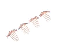 BIUDECO 4 Pièces Peignes à Cheveux Strass Vintage Clips Métalliques Décoratifs avec Strass pour Chignons et Coiffures Formelles ou Décontractées Lot