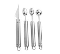 BIUDECO 4 pièces Set de Cuillères Boule à Fruits Acier Inoxydable Outils pour Melon et Légumes Facile à Utiliser et Nettoyer Prise Main Confortable