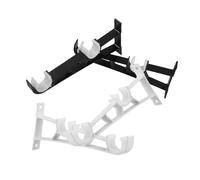 BIUDECO 4 Pièces Support Tringle Double Alliage Aluminium Renforcé Fixations Latérales pour Rideaux à Deux Barres Résistantes et Stables pour Suspension de Drapés Superposés Lot de Noir et