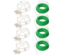 BIUDECO 4 Rouleaux de Fil de Jardin Plastifié Vert 50M - Fil de Tuteur Flexible pour Palissage de Plantes Grimpantes Attaches de Fer pour Tomates Vigne et Aménagement Paysager Extérieur