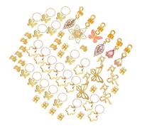 BIUDECO 40 Pièces Bijoux pour Dreadlocks en Alliage Métallique Anneaux Pinces à Ressort et Breloques Décoratives en Forme de Noeud Accessoires de Coiffure Unisexes pour Tresses et