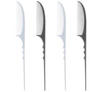 BIUDECO 4pcs Ensemble Peignes Coiffure Antistatiques en Fibre de Carbone pour Cheveux Naturels Noirs et Bouclés, Utilisation Individuelle ou Salon de Coiffure