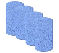 BIUDECO 4pcs Pierres Ponces Double Face en Verre Mousse Bleu pour Pédicure, Élimination Facile des Peaux Mortes, Design Double Côté, Voyages