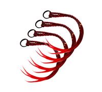 BIUDECO 4pièces Accessoires Cheveux Garçon Fille Perruque Colorée Élastique Avec Élastiques à Cheveux Pour Queue De Cheval Et Tresses Rouge