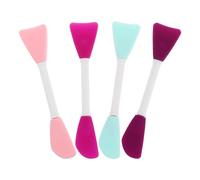 BIUDECO 4pièces Brosse Applicatrice Double Tête Silicone Pour Masque Visage Nettoyant Outil De Beauté Et Produit De Soin Visage