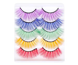 BIUDECO 5 Paires de Faux Cils 3d Délicats en Matériau Synthétique, Cils Denses pour Améliorer le Tempérament et Illuminer le Regard Lors de Soirées ou Mariages