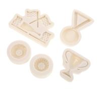 BIUDECO 5 pièces Lot de Moules Silicone Forme Pneu et Trophée pour Fondant Pâtisserie Accessoires Cuisine