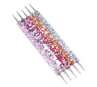 BIUDECO 5 pièces Stylo Nail Art Double-embouts pour Manucure avec Sélecteur de Pierres Colorées Outils Pratiques pour Décoration Ongles et DIY