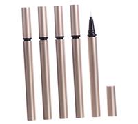 BIUDECO 5 pièces Tube Eyeliner Liquide Rechargeable Doré Mat Flacon Transparent avec Embout Pinceau pour Maquillage Précis