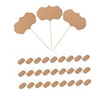 BIUDECO 50 Pièces Étiquettes Buffet Kraft Réutilisables Marqueurs Fromage Panneaux Drapeaux Cure-dents Inscriptibles pour Fête Mariage Restaurant
