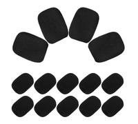 BIUDECO 50 Pièces Housse en Mousse Noire pour Microphone Cravate et Casque, Protection Anti-bruit Installation Facile, pour Discours Publics et Guidage Touristique