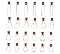 BIUDECO 50 pièces Mini Flacons Verre avec Bouchon Liège Bouteilles Transparentes pour DIY Bijoux Messages et Décorations Set de Formes Variées pour Bricolage et Souhaits