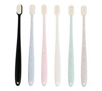 BIUDECO 6 pièces Brosses Dents Souples Adultes Petit Tête Ergonomique Poils Ultra Doux Soins Gencives Assortiment Couleurs