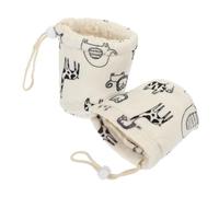 BIUDECO 6 Pièces Couvercle Anti Chute pour Biberon Chauffe Biberon pour Lait Infantile Garder Au Chaud Manchon De Bouteille Lait pour Bébé Bouteille Portable Trucs De Bébé Sherpa Blanche