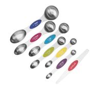 BIUDECO 6 pièces Cuillères à Mesurer Magnétiques Inox Double Tête avec Niveleur Cuillères Doseuses Empilables pour Cuisine et Pâtisserie Ustensiles pour Sel Lait Poudre et Épices
