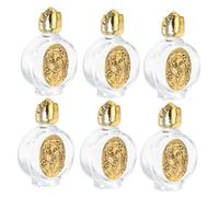 BIUDECO 6 pièces Holy Water Glass Bottles With Rose Topper Portable Refillable Leakproof Catholic Bottles For Baptism And Blessing Ceremonies