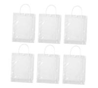 BIUDECO 6 Pièces Lot de Cabas Transparents à Surface Vierge pour DIY Sacs à Main Personnalisables pour Garçon Fille et Parents Parfaits pour Peinture et Activités Plein Air