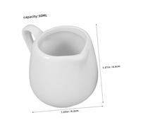 BIUDECO 6 Pièces Lot de Mini Cruches Céramique Blanche avec Poignée Pichets à Sauce et Lait pour Café Crème Sauce et Sirop Petits Pots pour Cuisine et Bar Petit-déjeuner
