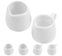 BIUDECO 6 pièces Lot de Pichets à Sauce Céramique avec Bec Verseur Tasses à Lait et Petits Pots Multifonctions pour Café et Sauce Design Élégant et Pratique pour Table Soignée