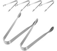 BIUDECO 6 pièces Mini Pinces Inox Multifonctions pour Glaçons Sucre Apéritifs Service Pratique pour Thé Maison Cuisine Acier et Design Confortable