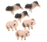 BIUDECO 6 pièces Miniature Resin Pig Figurines Set Realistic Farm Animal Models for Fairy Garden Accessories Indoor Outdoor Decoration Childsafe Solid Piggy Toys for Imaginative Play