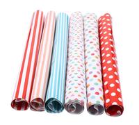 BIUDECO 6 pièces Papier Cadeau Lot Écologique et Durable Original et Réutilisable pour Motifs et Rayures Colorés Parfait pour Noël et Anniversaires