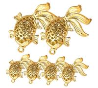 BIUDECO 6 pièces Pendentifs Laiton Doré Breloques Vintage Poisson pour DIY Accessoires pour Porte-clés et Bijoux
