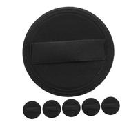 BIUDECO 6 pièces PU Cuir Noir Ultra Fin Poudre Puff Applicateur Maquillage Doux Puff Pressé pour Fond de Teint et Poudre Remplacement Rond