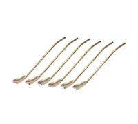 BIUDECO 6 pièces Set de Pailles Cuillères Acier Inoxydable Forme Ovale Réutilisables pour Cocktails et Milk Shakes Cuillères Bar Multifonctions Fuite Finition Or Réutilisable
