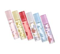 BIUDECO 6 pièces Set Huile à Lèvres Hydratante Naturelle Brillante Lèvres Nourrissante Anti-sècheresse pour Femmes Filles