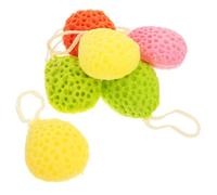 BIUDECO 6pièces Éponges De Bain Exfoliantes Nid Abeille Gommages Pour La Peau Sans Latex Formes De Gouttes Couleurs Mélangées Pour Douche Et Bain