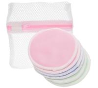 BIUDECO 7 pièces Set de Lingettes Démaquillantes Réutilisables Fibre de par Couleur Rose Bleu Vert avec Poche de Rangement Lavable et pour Maquillage Soin